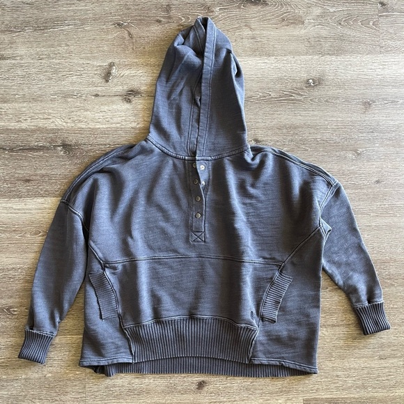 Free People Gray Hooded Sweatshirt - Picture 6 of 8